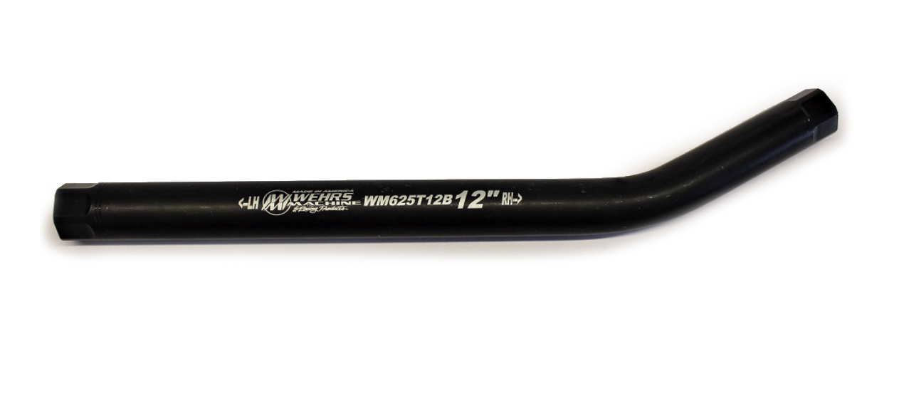 Wehrs Machine WM625T12B - Suspension Tube, Bent, 7/8 in OD, 12 in Long, 5/8-18 in Female Threads, Steel, Black Oxide, Each
