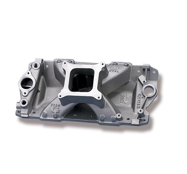 Weiand 7531 Intake Manifold, Team G, Square Bore, Single Plane, Aluminum, Natural, Small Block Chevy, Each