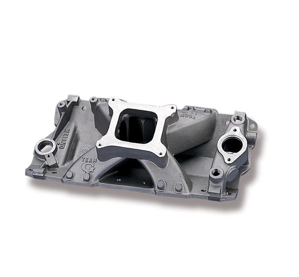 Weiand 7532 Intake Manifold, Team G, Square Bore, Single Plane, Aluminum, Natural, Small Block Chevy, Each