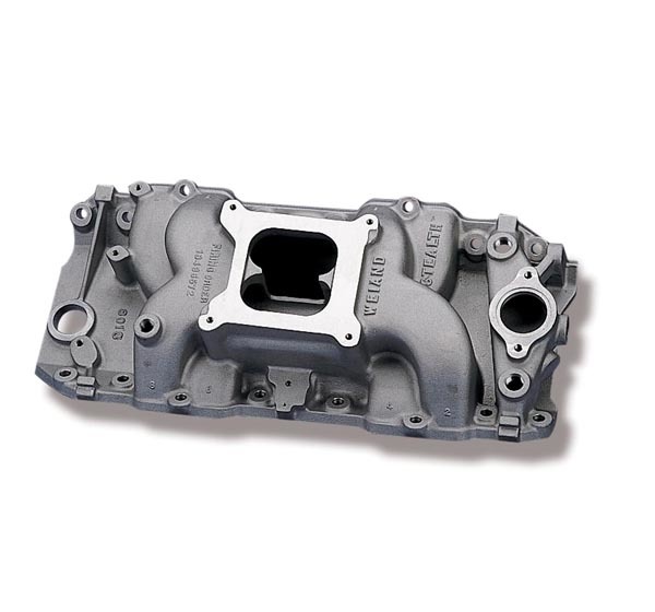 Weiand 8018 Intake Manifold, Stealth, Square Bore, Dual Plane, Rectangle Port, Aluminum, Natural, Big Block Chevy, Each