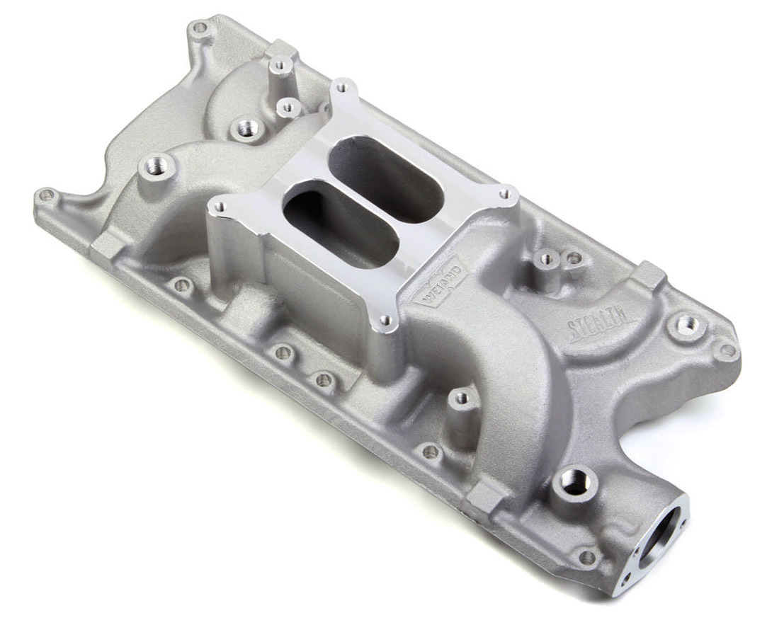 Weiand 8020 Intake Manifold, Stealth, Square Bore, Dual Plane, Aluminum, Natural, Small Block Ford, Each