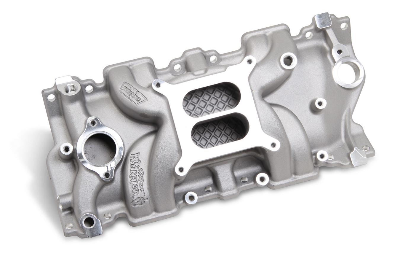 Weiand 8120 Intake Manifold, Street Warrior, Square Bore, Dual Plane, Aluminum, Natural, Small Block Chevy, Each