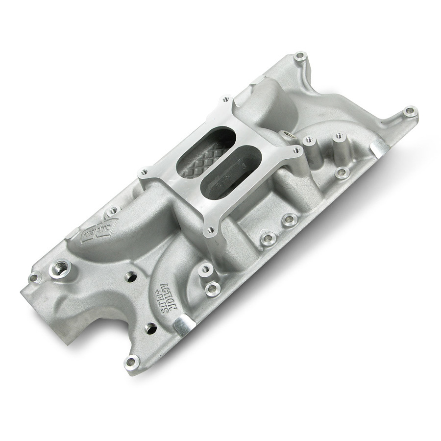 Weiand 8124 Intake Manifold, Street Warrior, Square Bore, Dual Plane, Aluminum, Natural, Small Block Ford, Each