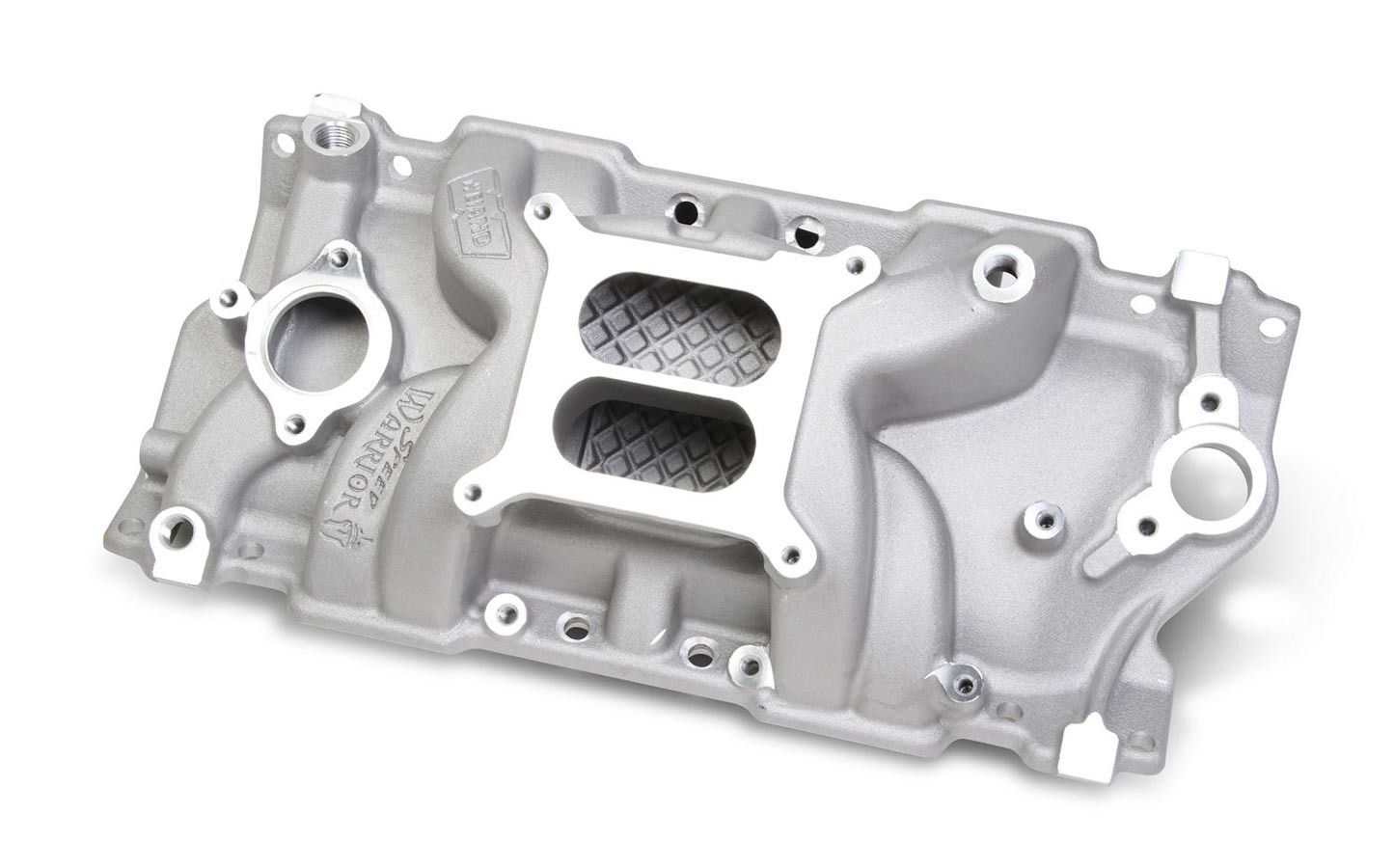 Weiand 8170 Intake Manifold, Street Warrior, Square Bore, Dual Plane, Aluminum, Natural, Small Block Chevy, Each