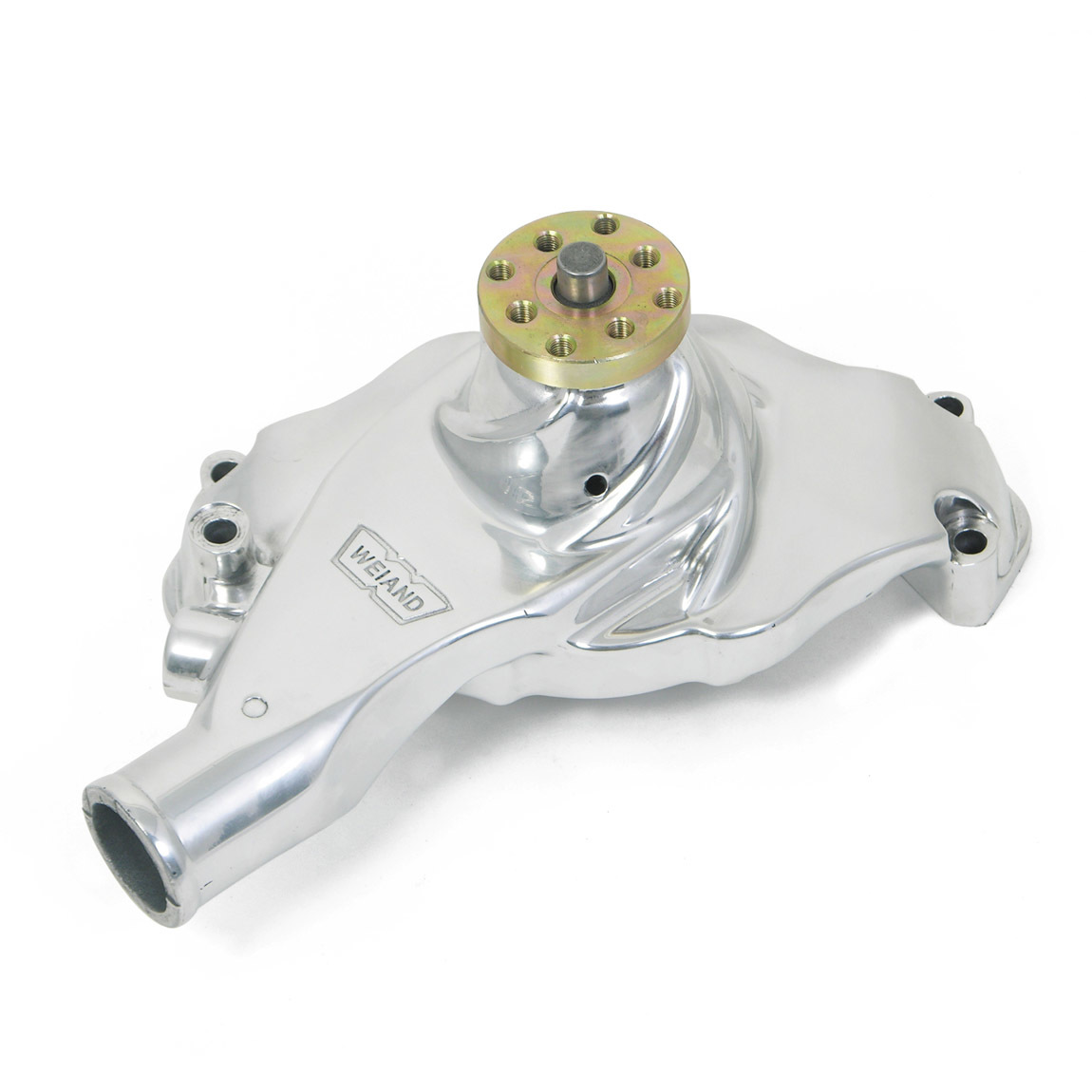 Weiand 9212P Water Pump, Mechanical, Action Plus, 5/8 in Pilot, Short Design, Aluminum, Polished, Big Block Chevy, Each
