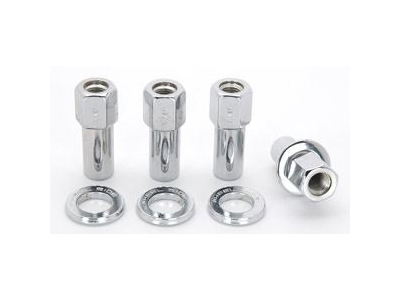 Weld Wheels 601-1422 Lug Nut, 12 mm x 1.50 Right Hand Thread, 13/16 in Hex Head, Shank Seat, Open End, Washers Included, Steel, Chrome, Set of 4