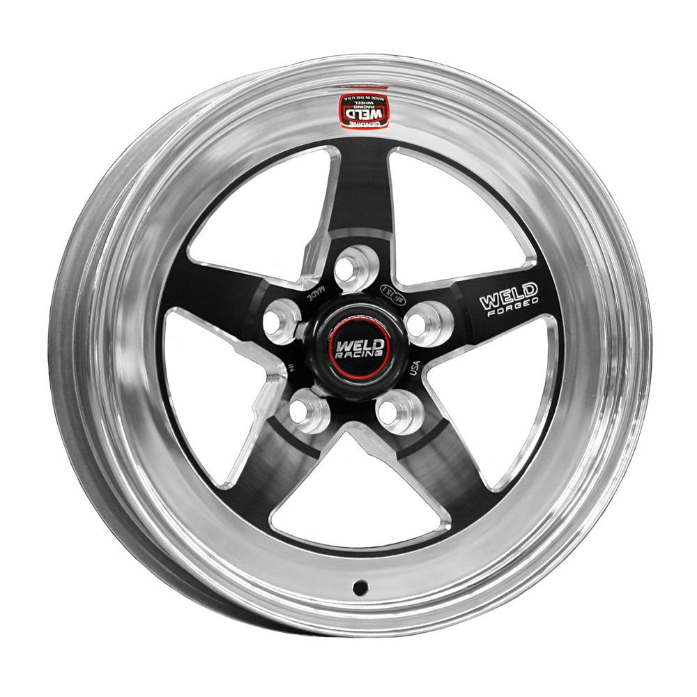 Weld Wheels 71MB-510A75A Wheel, S71, 15 x 10 in, 7.500 in Backspace, 5 x 4.50 in Bolt Pattern, Medium Pad, Aluminum, Black Anodized / Polished, Each