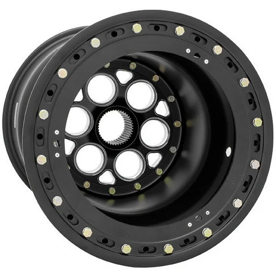 Weld Racing Wheels 735B-515B46-6 Wheel, Oval Sprint, 6 Hole - 15X17 MAGNUM SPRINT 42-SPLINE 6" OFFSET, BLK CTR, DBL BEAD-LOC -ALL BLACK SHELL thumbnail 2