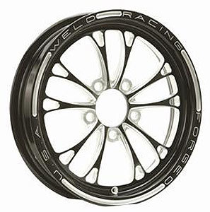 WELD RACINGV-Series Frnt Drag Wheel Blk 15x3.5 5x4.5BC 1.75b
