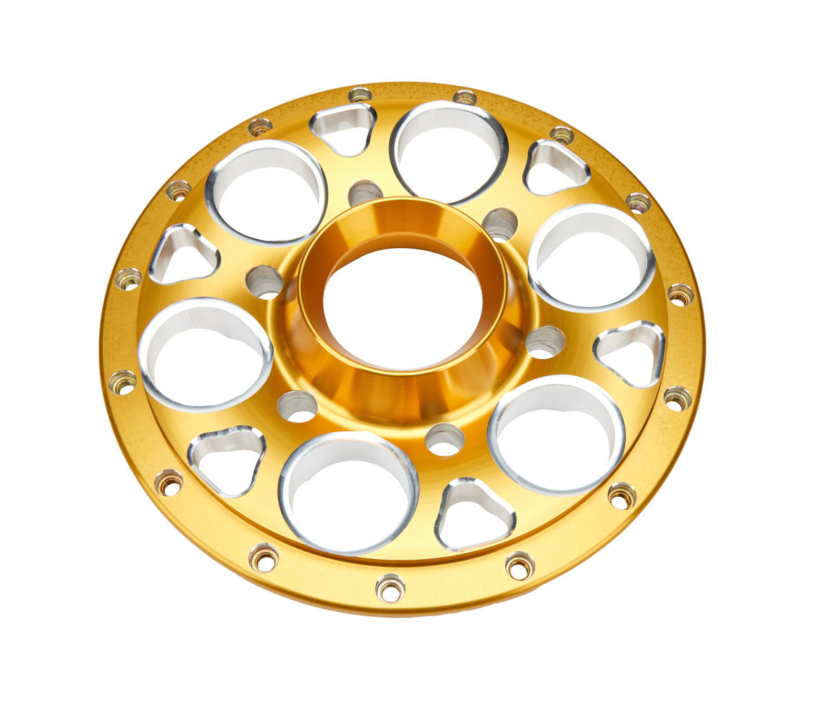 Weld Wheels P613-7094 Wheel Center Section, Magnum 6-Pin, Lug Mount Center, Aluminum, Gold Anodized, 15 in Wheels, Each