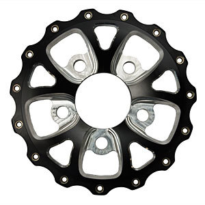 Weld Wheels P613B-84A Wheel Center Section, V-Series, 5 x 4.50 in Bolt Pattern, Rear Wheel Center, Aluminum, Black Anodized, Each