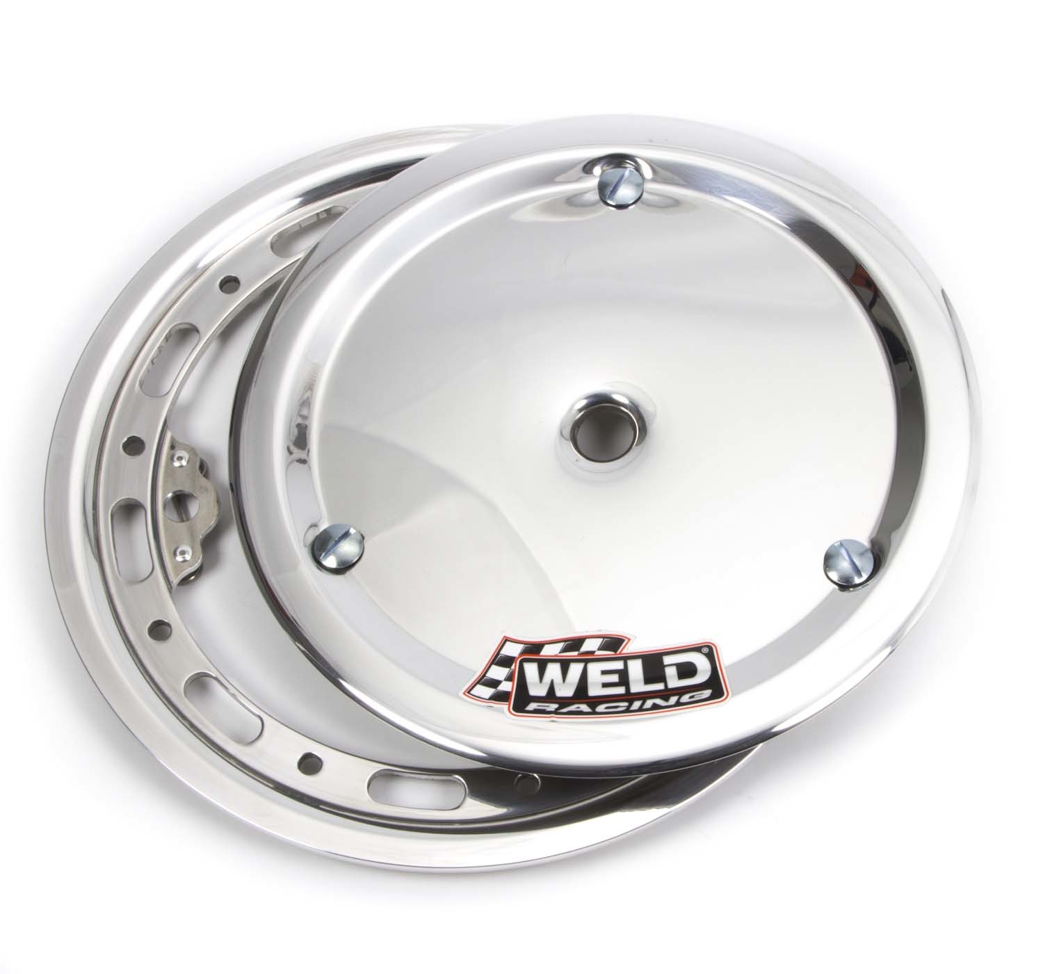 Weld Wheels P650-5310 Beadlock Ring, Slotted, Mud Cover, Aluminum, Polished, 10 in Wheels, Each