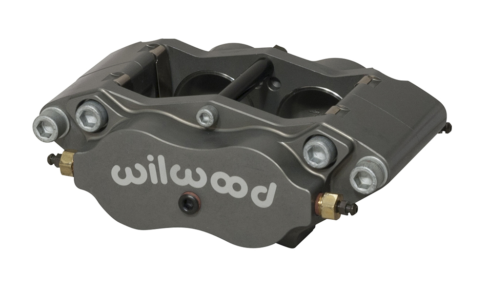 Wilwood 120-13406-SI Brake Caliper, Narrow Dynalite, 4 Piston, Aluminum, Gray Anodized, 12.720 in OD x 0.810 in Thick Rotor, 4.75 in Radial Mount, Each