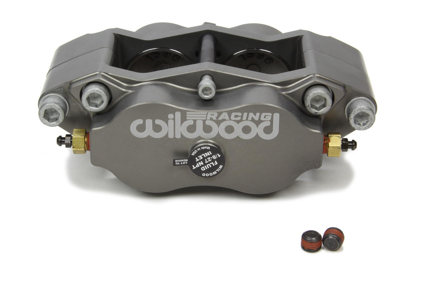 Wilwood 120-14764-SI Brake Caliper, Billet Narrow Dynalite, 4 Piston, Aluminum, Gray Anodized, 0.380 in Thick Rotor, 4.750 in Radial Mount, Each