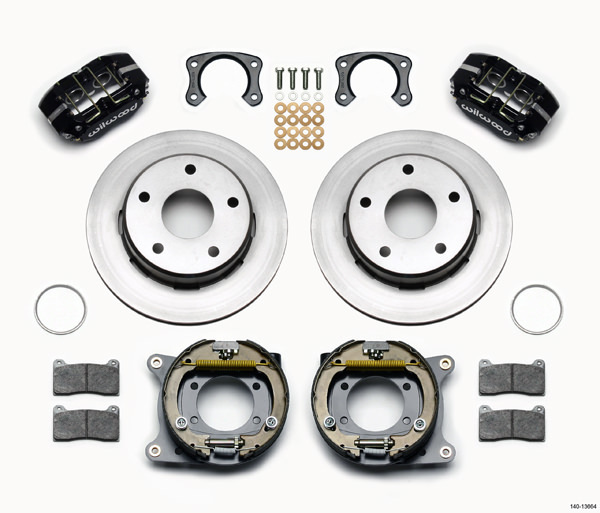 Wilwood 140-13664 Brake System, Dynapro Lug Mount, Rear, 4 Piston Caliper, 12.19 in OD x 0.81 in Thick Rotor, 2.38 in Offset, Aluminum Black Powder Coat, Ford Compact SUV 1976-77, Kit