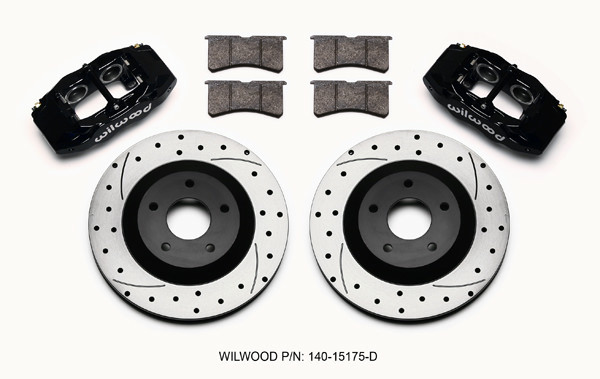 Wilwood 140-15175-D - Brake System, SLC56, Front, 4 Piston Caliper, 12.80 in Drilled / Slotted Iron Rotor, Aluminum, Black Powder Coat, Chevy Corvette 1997-2013, Kit