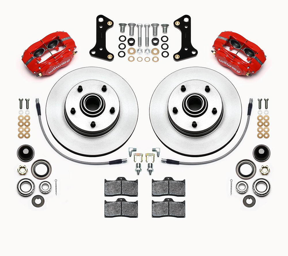 Wilwood 140-15272-R - Brake System, Dynalite, Front, 4 Piston Caliper, 11.00 in Solid Iron Rotor, Red Powder Coat, GM F-Body 1967-69, Kit