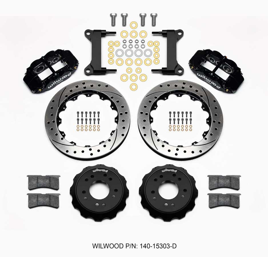 Wilwood 140-15303-D - Brake System, Forged Narrow Superlite 6R, Front, 6 Piston Caliper, 13.060 in Drilled / Slotted Iron Rotor, Aluminum, Black Powder Coat, GM SUV / Truck 1963-87, Kit