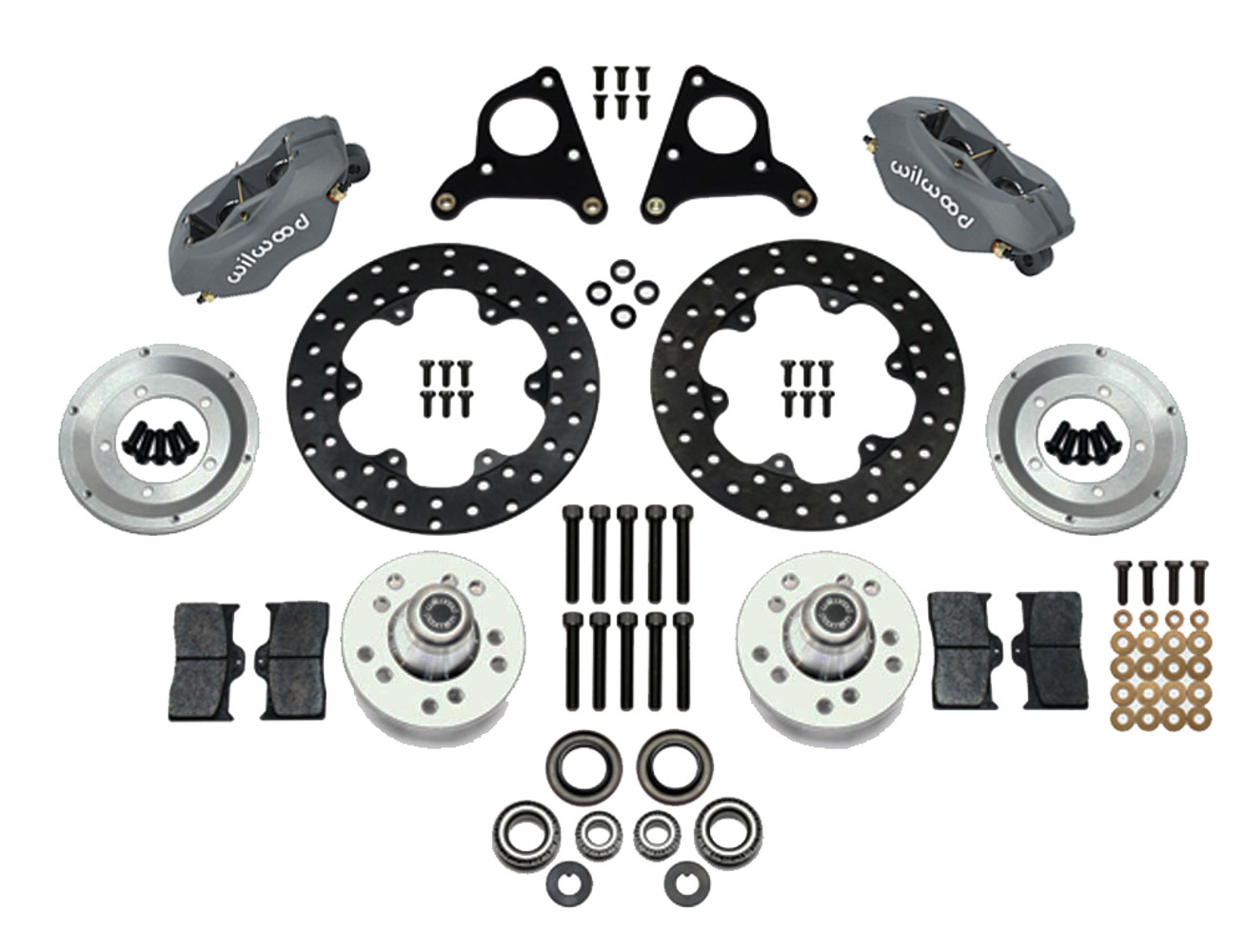 Wilwood Forged Dynalite Front Drag Kit Drilled Rotor CPD 73-80 A E B All F w/Disc thumbnail 2