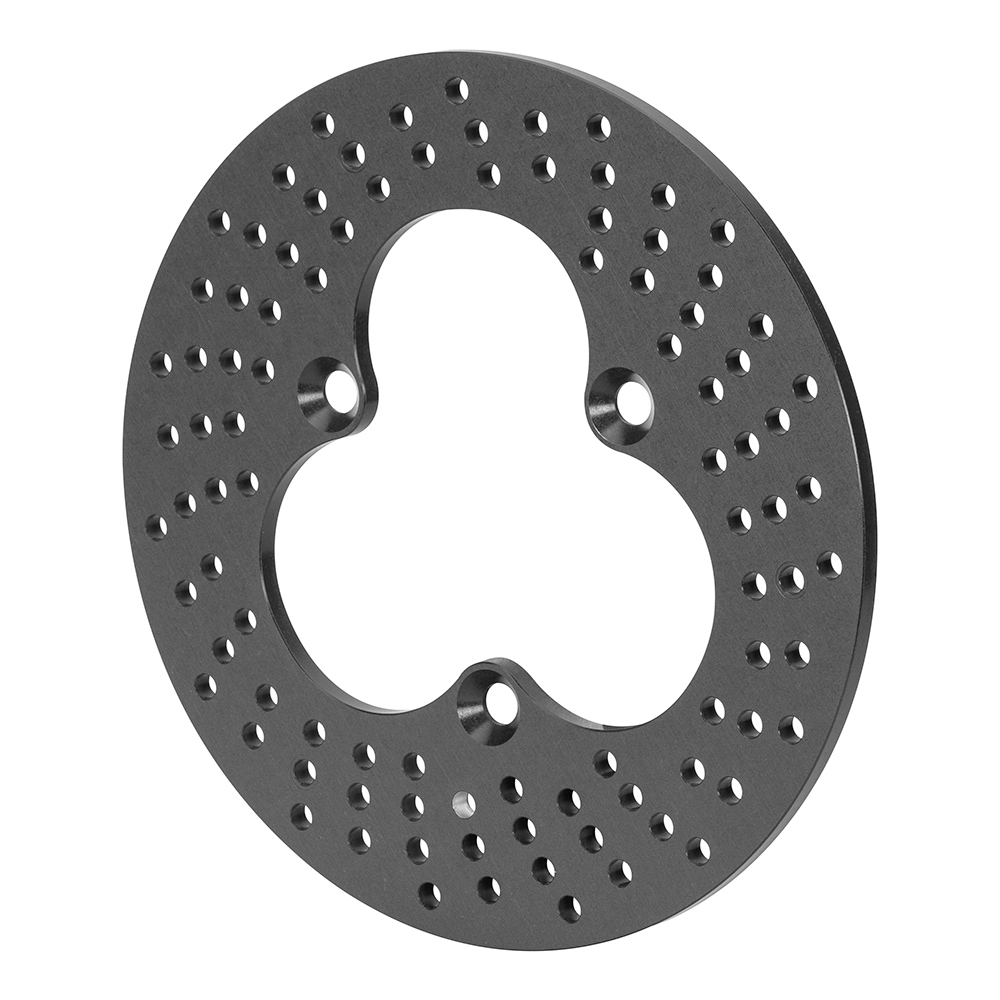 Wilwood 160-3327A Brake Rotor, Drilled, 10.95 in OD, 0.31 in Thick, 3 x 5.00 in Bolt Pattern, Aluminum, Black Anodized, Sprint Car, Each