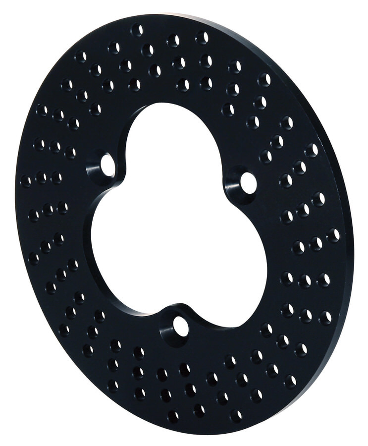 Wilwood 160-3411A Brake Rotor, Drilled, 10.200 in OD, 0.313 in Thick, 3 x 5.00 in Bolt Pattern, Aluminum, Black Anodized, Each