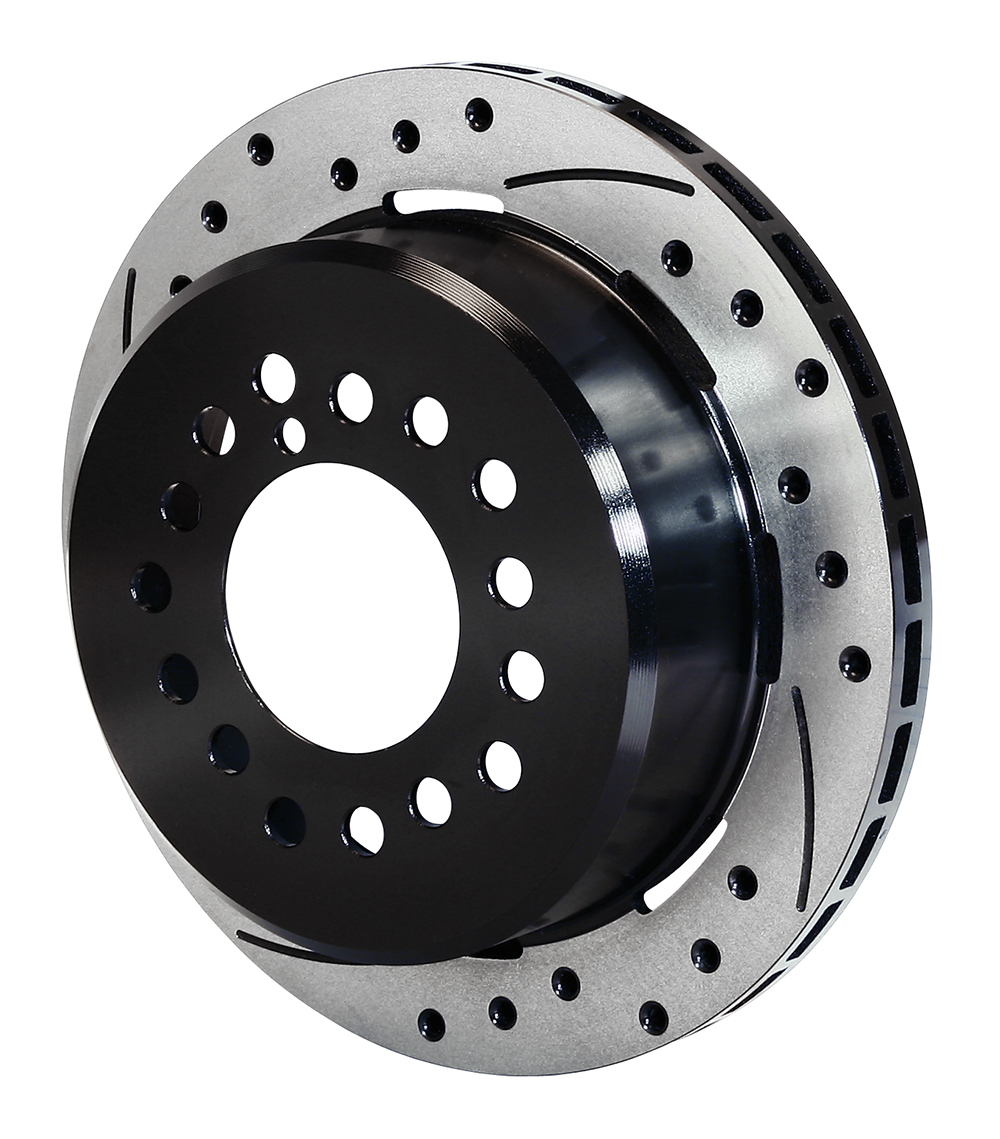 Wilwood 160-9812-BK Brake Rotor, SRP, Passenger Side, Drilled / Slotted, 12.19 in OD, 0.81 in Thick, 5 x 4.50 in Bolt Pattern, Iron, Black Paint, Each