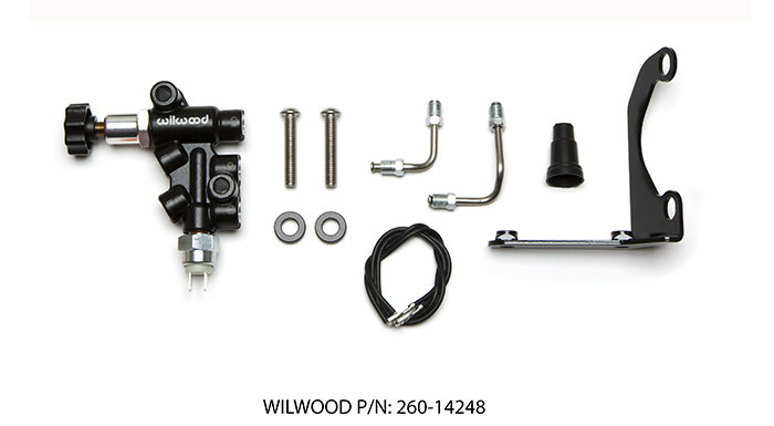 Wilwood 260-14248 - Proportioning Valve, 3/8 in Inverted Flare Female Inlet, Outlet 3/8 in Inverted Flare Female, Adjustable 100-1000 psi, Knob Type, Bracket Included, Aluminum, Kit