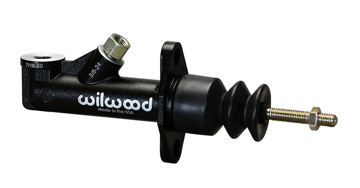 Wilwood 260-15088 Master Cylinder, GS Compact, 0.500 in Bore, 1.25 in Stroke, Remote Reservoir, Aluminum, Black Paint, Kit