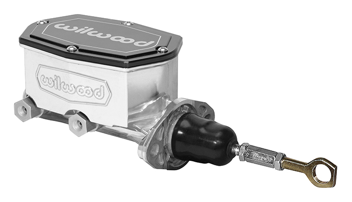 Wilwood 260-15520-P Master Cylinder, Compact Tandem, 7/8 in Bore, 1.1 in Stroke, Integral Reservoir, Aluminum, Polished, Ford Mustang, Each
