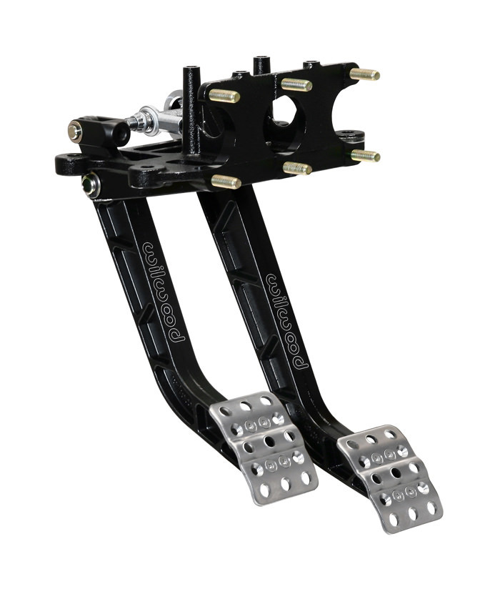 Wilwood 340-15075 Pedal Assembly, Tru-Bar, Brake / Clutch, 6.25 and 5.10 to 1 Ratio, 11.880 and 10.020 in Long Pedals, Reverse Swing Mount, Aluminum, Black Paint, Each