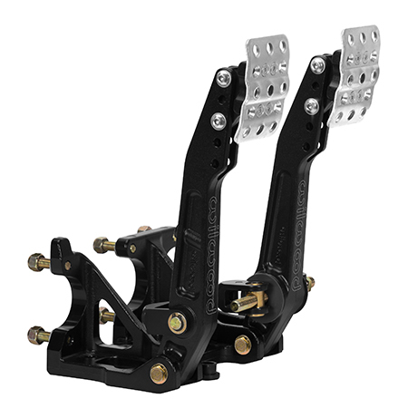 Wilwood 340-16606 Pedal Assembly, Brake / Clutch, 4.75-5.75 to 1 Ratio, 9.16-10.39 in Long, Forward Floor Mount, Aluminum, Black Paint, Universal, Kit
