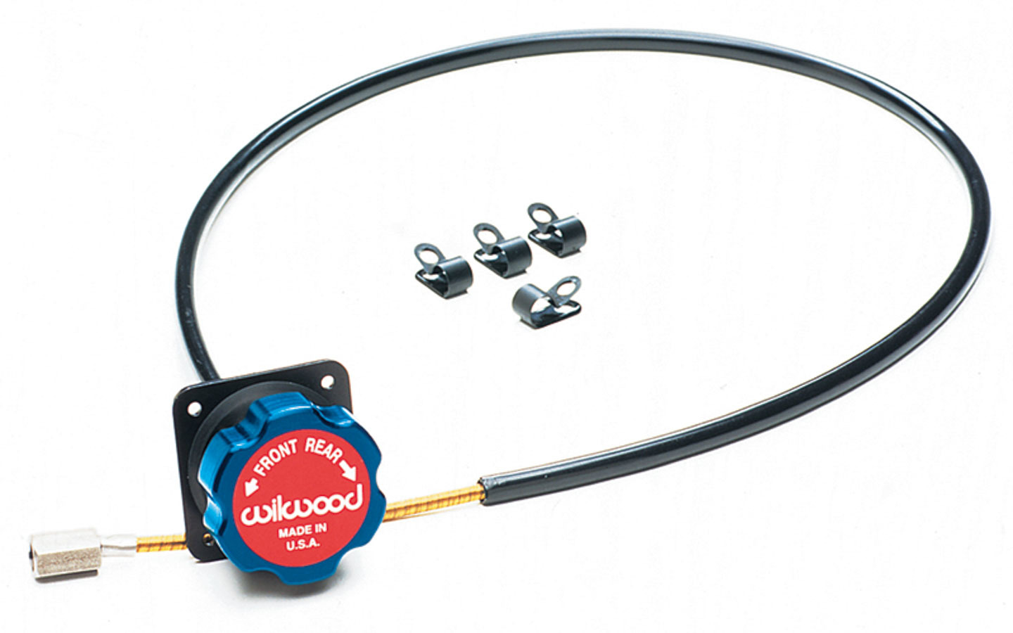 Wilwood 340-4990 Brake Bias Adjuster, Remote, 3/8-24 in Thread, 5 ft Cable / Housing, Panel Mount, Knob Adjuster, Kit