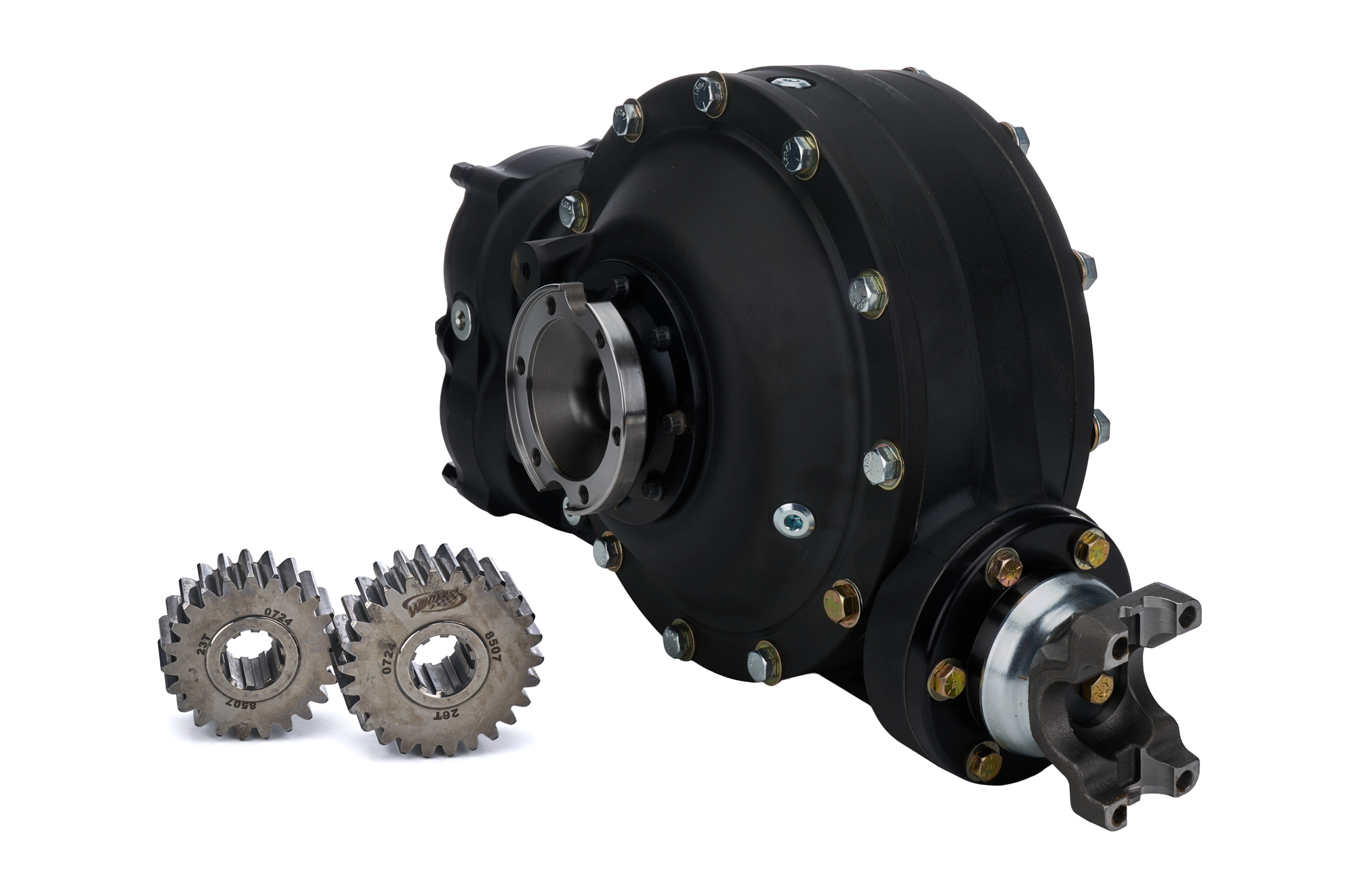 Rear Axle Assembly - No Tubes - Forged Side Bells - 10 in Ring Gear - 4.12 Ratio Standard - 32 Spline Shaft - Aluminum - Black Thermal Coated - Each