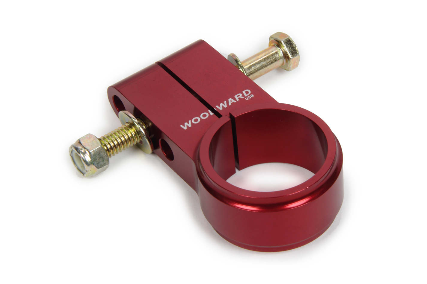 Woodward Machine SBC80-3 Steering Column Clamp, 40 mm ID, 3 Hole Adjustable, Billet Aluminum, Red Anodized, Woodward Safety Steering Column, Each