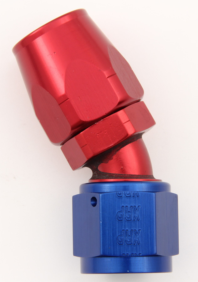 XRP 103008 Fitting, Hose End, 30 Degree, 8 AN Hose to 8 AN Female, Aluminum, Blue / Red Anodized, Each