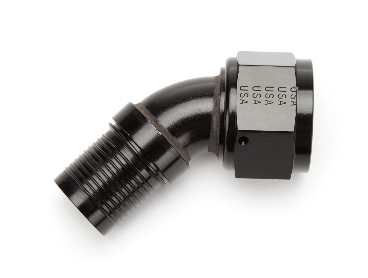 XRP 224516 Fitting, Hose End, HS-79, 45 Degree, 16 AN Crimp to 16 AN Female, Aluminum, Black Anodized, Each