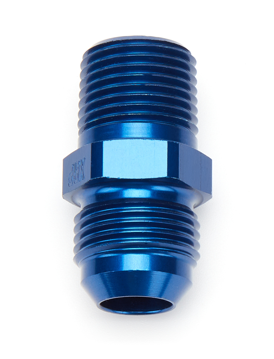 XRP 981610 Fitting, Adapter, Straight, 10 AN Male to 1/2 in NPT Male, Aluminum, Blue Anodized, Each