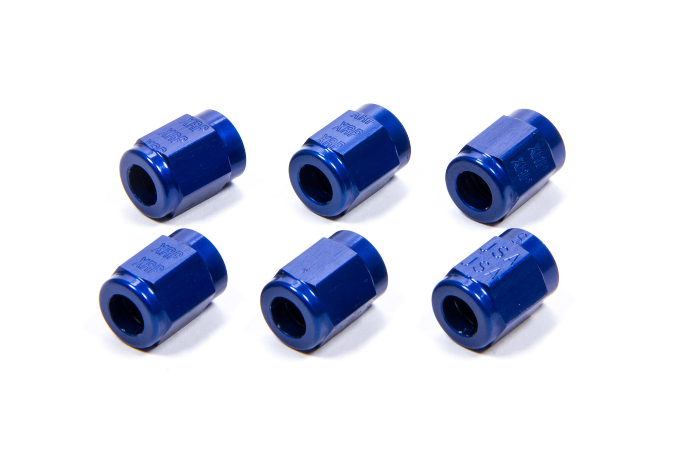 XRP 981803-6 Fitting, Tube Nut, 3 AN, 3/16 in Tube, Aluminum, Blue Anodized, Set of 6