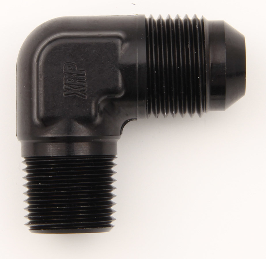XRP 982210BB - Fitting, Adapter, 90 Degree, 10 AN Male to 1/2 in NPT Male, Aluminum, Black Anodized, Each