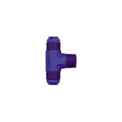 XRP 982510 Fitting, Adapter Tee, 10 AN Male x 10 AN Male x 1/2 in NPT Male, Aluminum, Blue Anodized, Each