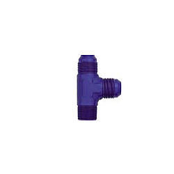 XRP 982612 Fitting, Adapter Tee, 3/4 in NPT Male x 12 AN Male x 12 AN Male, Aluminum, Blue Anodized, Each