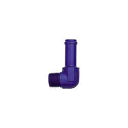 XRP 984212 Fitting, Adapter, 90 Degree, 3/4 in Hose Barb to 3/4 in NPT Male, Aluminum, Blue Anodized, Each