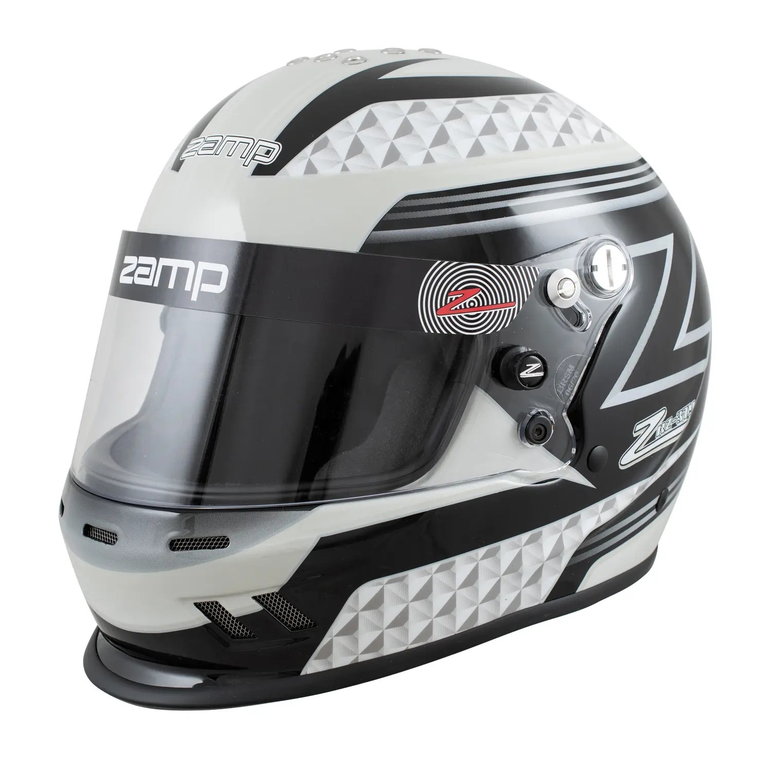 Zamp RZ-37Y Youth Helmets H757C1554 Helmet, Youth, Full Face, Black/Gray Graphic, Fire-retardant Cotton Liner, SFI 24.1, Medium, Each thumbnail 8