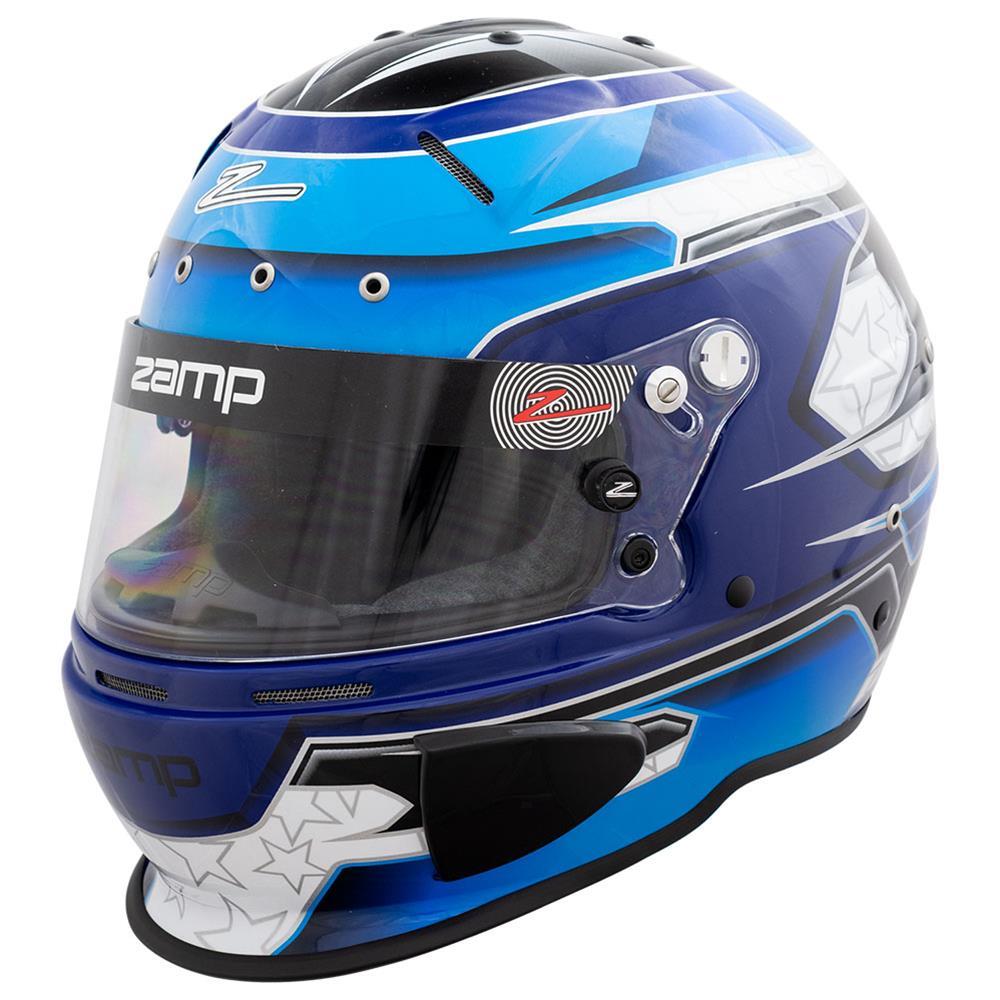 Zamp Racing H760C31L Helmet, RZ-70E Switch, Full Face, Snell SA2020, FIA Approved, Head and Neck Support Ready, Blue / Light Blue, Large, Each