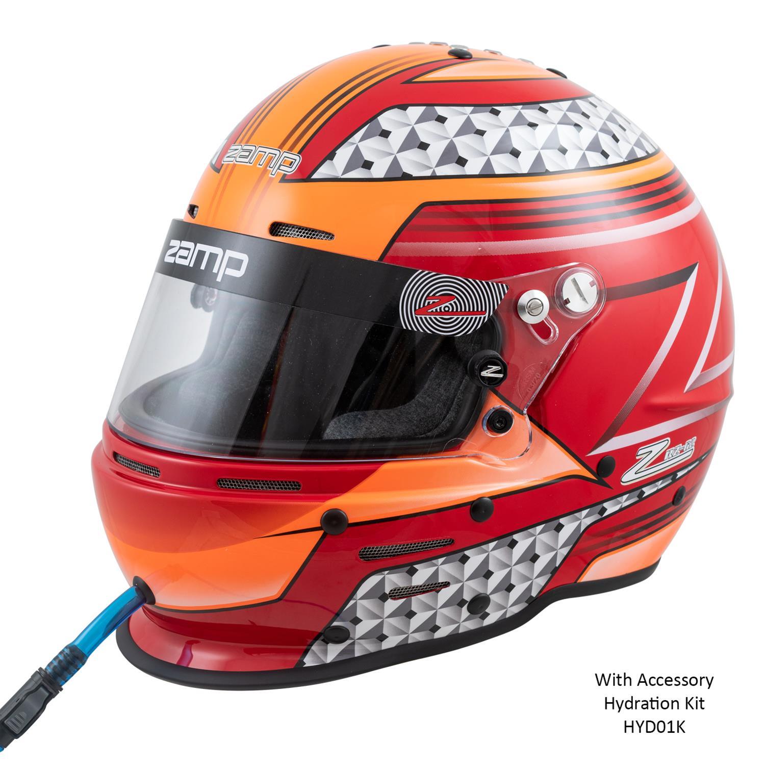 Zamp RZ-62 Helmets H764C35M Helmet, RZ-62, Full Face, Graphic, Red/Orange, Fire-Retardant Fabric, Snell SA2020, Medium, Each thumbnail 7