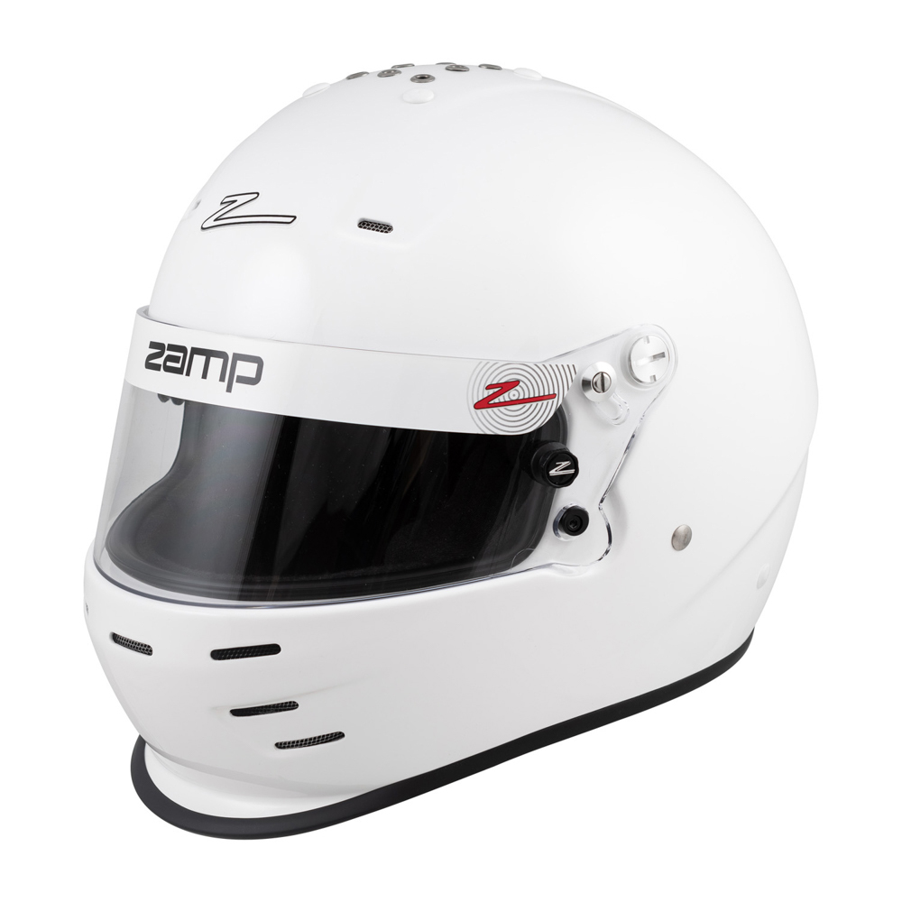 Zamp Racing H768001L Helmet, RZ-36, Full Face, Snell SA2020, Head and Neck Support Ready, White, Large, Each