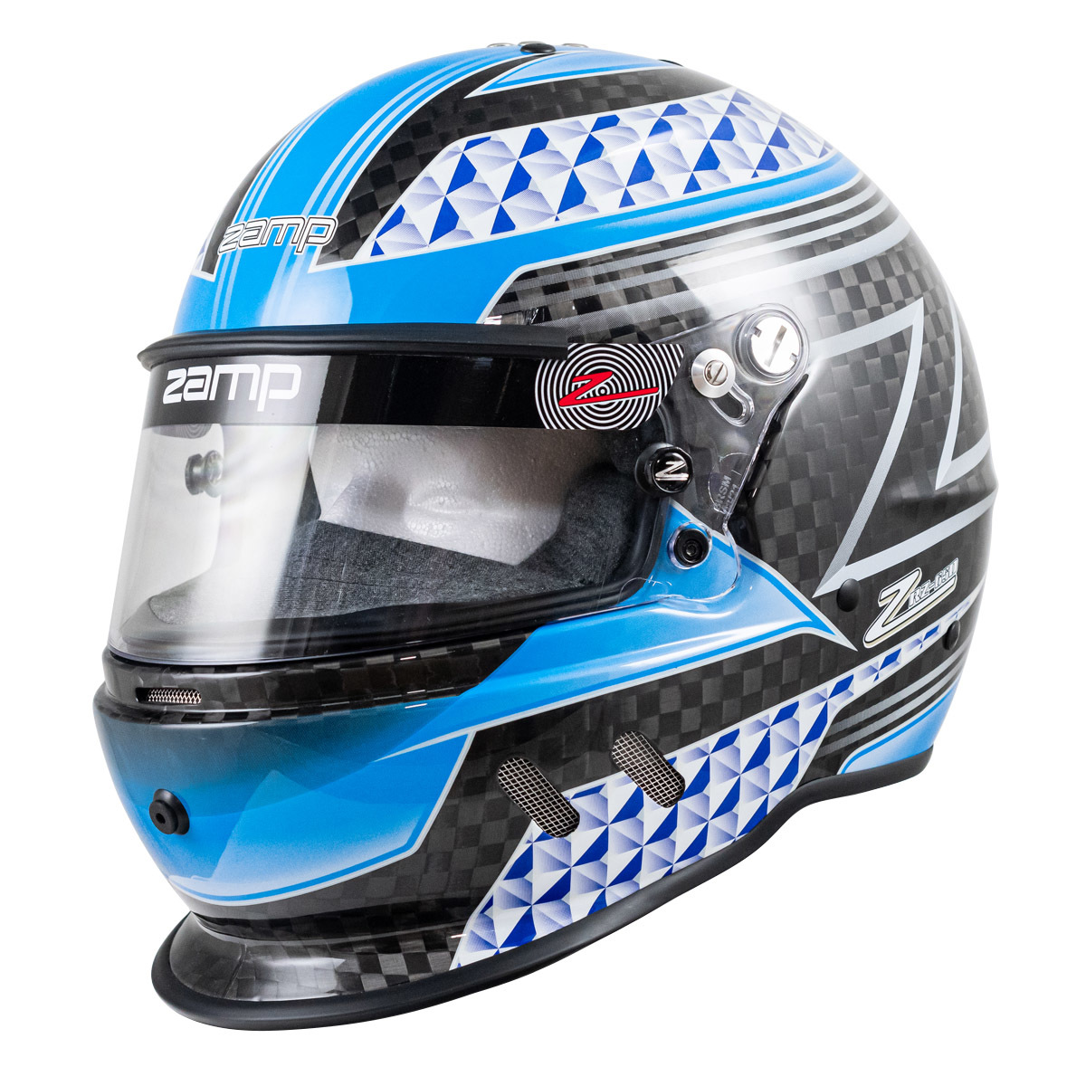 Zamp Helmets H775C04L RZ-65D Carbon SNELL SA2020 Flo Blue /Gray Large thumbnail 5