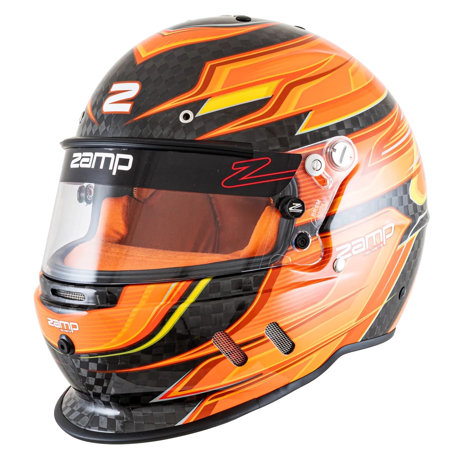 ZAMP — ZAMP Helmet RZ-67D Small Carbon Flo Org/Yl SA2025