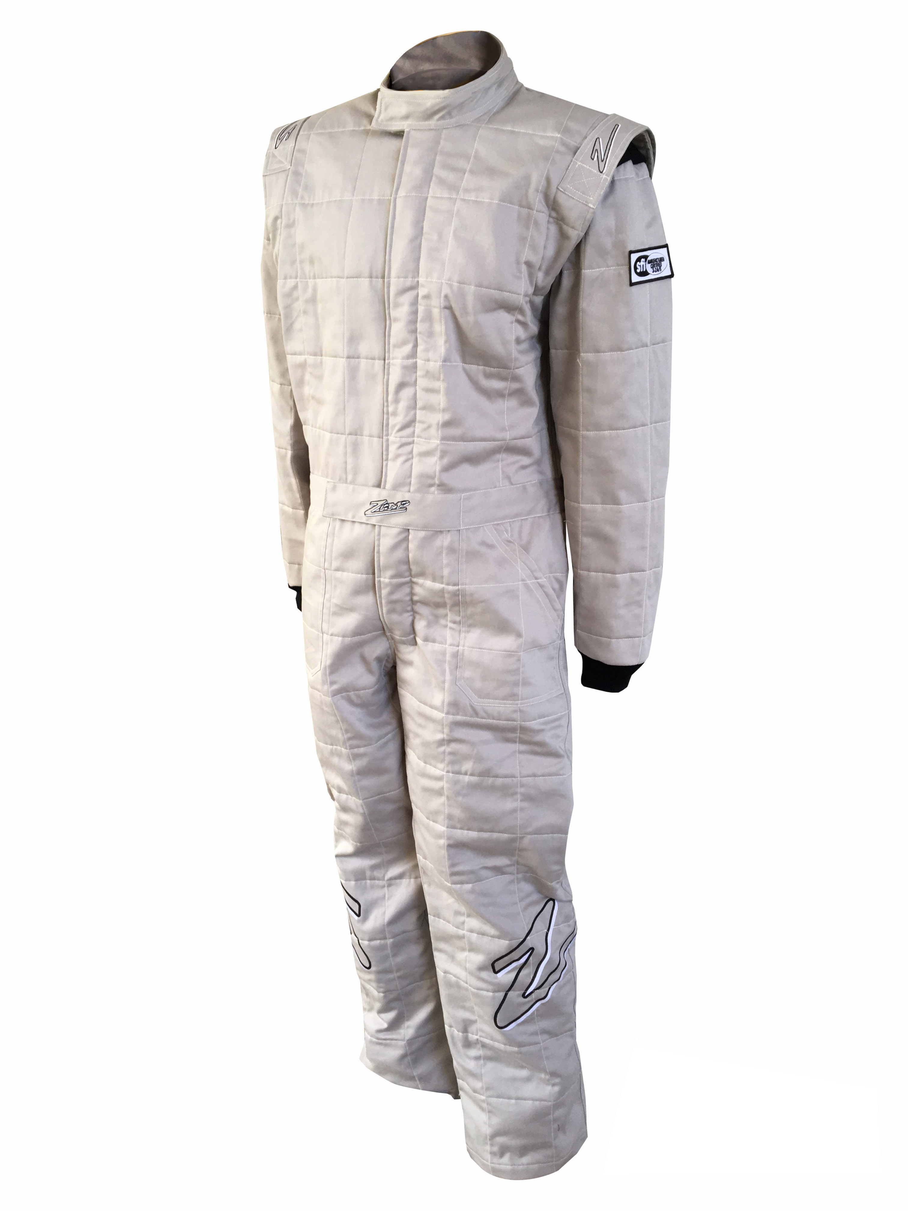 Zamp Racing R030015XL Driving Suit, ZR-30, 1-Piece, SFI 3.2a/5, Tripler Layer, Fire Retardant Fabric, Gray, X-Large, Each
